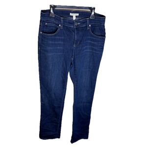 Eileen Fisher Womens Blue Organic Cotton Stretch Straight Ankle Jeans 4 PETITE